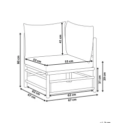 Beliani CERRETO - Hoekmodule tuin - Wit - Bamboe Best