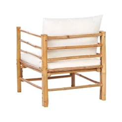 Beliani CERRETO - Loungeset 6-zits hoekbank - Wit - Bamboehout Hot