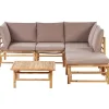 Beliani CERRETO - Loungeset 5-zits hoekbank - Taupe - Bamboehout