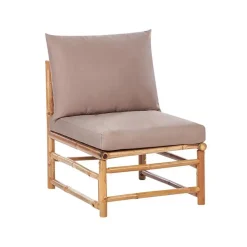 Beliani CERRETO - Loungeset 5-zits hoekbank - Taupe - Bamboehout