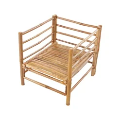 Beliani CERRETO - Loungeset 5-zits met fauteuil - Wit - Bamboehout