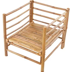 Beliani CERRETO - Loungeset 5-zits met fauteuil - Wit - Bamboehout