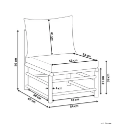 Beliani CERRETO - 1-zits module - Taupe - Bamboe Discount