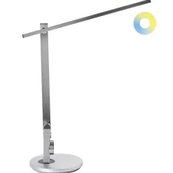 Leen Bakker CETUS - Bureaulamp LED - Zilver - Synthetisch materiaal Outlet