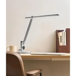 Leen Bakker CETUS - Bureaulamp LED - Zilver - Synthetisch materiaal Outlet