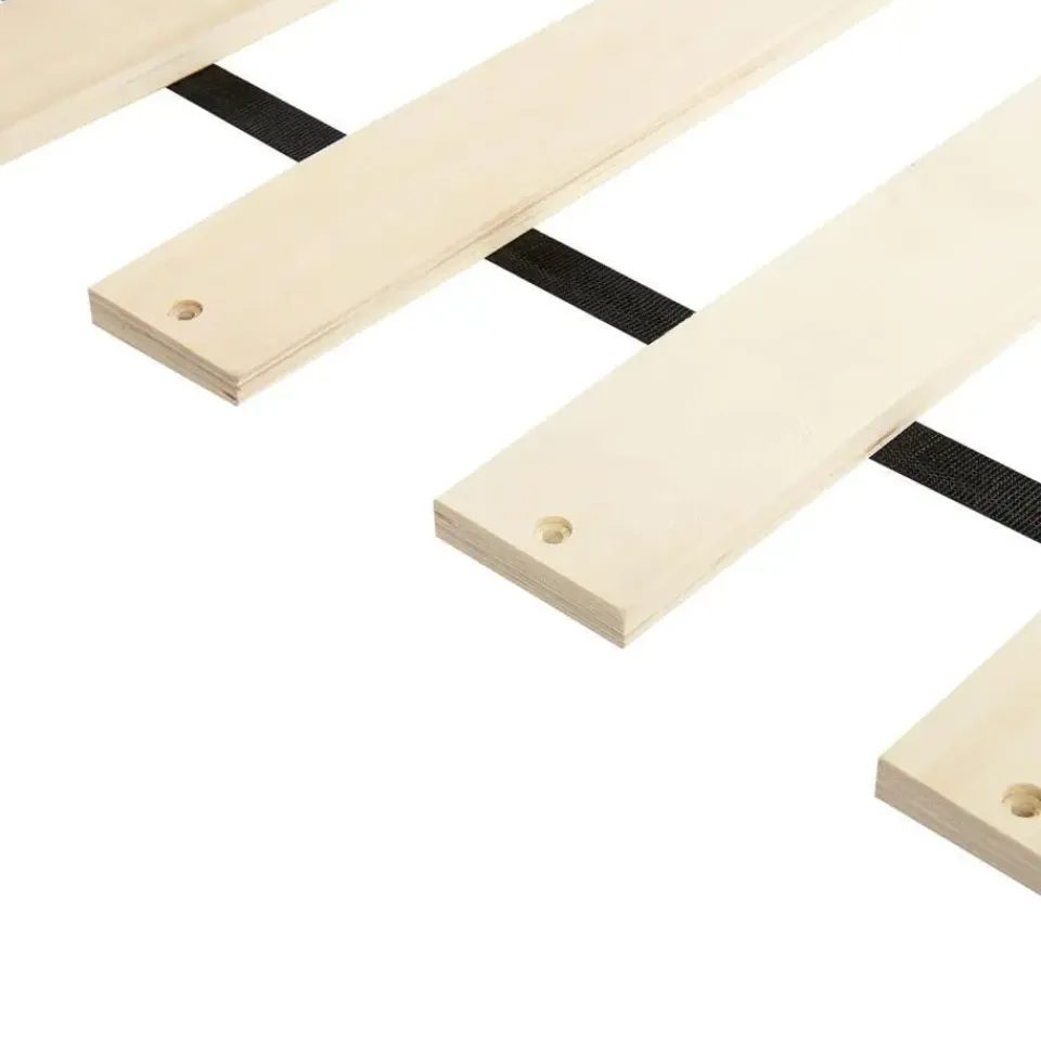 Beliani CHAMPAGNAT - Tweepersoonsbed - Lichtbruin - 140 x 200 cm - Rubberhout Best