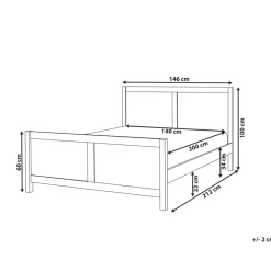 Beliani CHAMPAGNAT - Tweepersoonsbed - Lichtbruin - 140 x 200 cm - Rubberhout Best