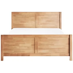 Beliani CHAMPAGNAT - Tweepersoonsbed - Lichtbruin - 140 x 200 cm - Rubberhout Best