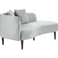 Beliani CHAUMONT - Chaise longue - Lichtgrijs - Linkerzijde - Fluweel Hot