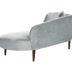 Beliani CHAUMONT - Chaise longue - Lichtgrijs - Linkerzijde - Fluweel Hot