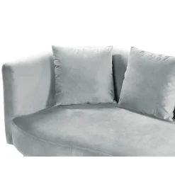 Beliani CHAUMONT - Chaise longue - Lichtgrijs - Linkerzijde - Fluweel Hot