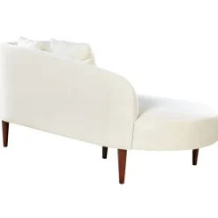 Beliani CHAUMONT - Chaise longue - Crème - Rechterzijde - Fluweel Hot