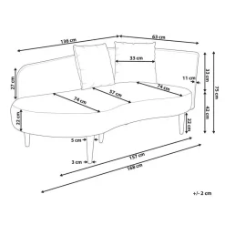 Beliani CHAUMONT - Chaise longue - Lichtgrijs - Rechterzijde - Fluweel