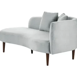 Beliani CHAUMONT - Chaise longue - Lichtgrijs - Rechterzijde - Fluweel