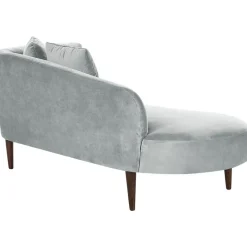 Beliani CHAUMONT - Chaise longue - Lichtgrijs - Rechterzijde - Fluweel