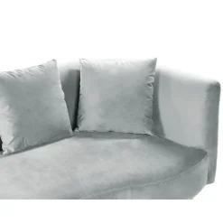 Beliani CHAUMONT - Chaise longue - Lichtgrijs - Rechterzijde - Fluweel