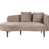 Beliani CHAUMONT - Chaise longue - Taupe - Rechterzijde - Fluweel