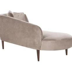 Beliani CHAUMONT - Chaise longue - Taupe - Rechterzijde - Fluweel