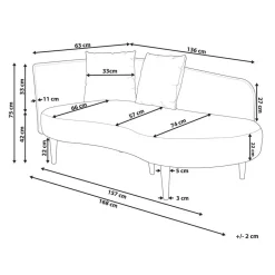 Beliani CHAUMONT - Chaise longue - Roze - Rechterzijde - Fluweel Discount