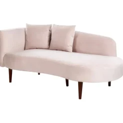 Beliani CHAUMONT - Chaise longue - Roze - Rechterzijde - Fluweel Discount