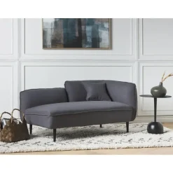 Beliani CHEVANNES - Chaise longue - Donkergrijs - Bouclé Online