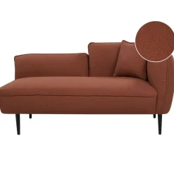 Beliani CHEVANNES - Chaise longue - Donkerrood - Bouclé Hot