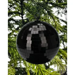 Christmas Decoration kerstbal - disco - 1x - zwart - 18 cm Discount