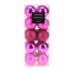 Christmas Decoration kerstballen - 20x st - 4 cm - fuchsia roze Outlet