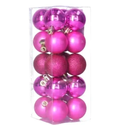 Christmas Decoration kerstballen - 20x st - 4 cm - fuchsia roze Outlet