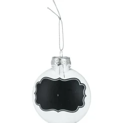 Christmas Decoration kerstballen met krijtvlak -4x 10cm -kunststo