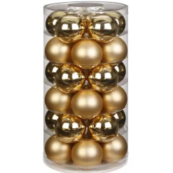 Inge-glas Christmas Goods Kerstballen set - 30x stuks - glas - goud - 6 cm Sale