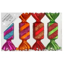 Inge-glas Christmas goods Kersthangers - 4x - snoepjes - gekleurd - 10.5 cm Hot