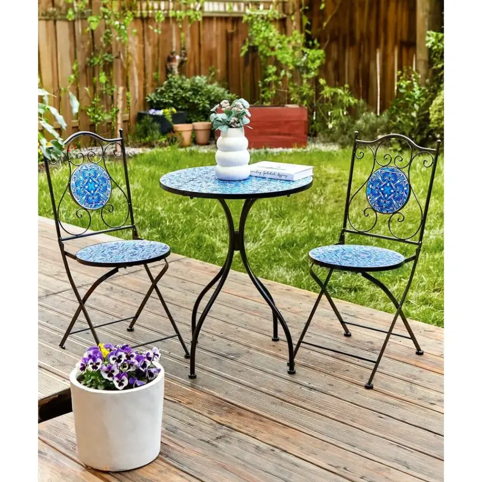 Beliani CIGLIANO - Tuinstoel set van 2 - Zwart - Metaal Clearance