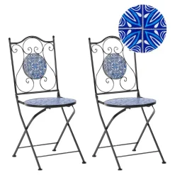 Beliani CIGLIANO - Tuinstoel set van 2 - Zwart - Metaal Clearance