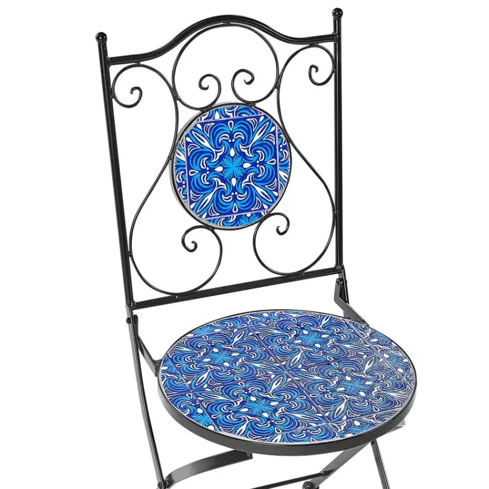 Beliani CIGLIANO - Tuinstoel set van 2 - Zwart - Metaal Clearance