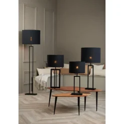 Light & Living Cilinder Lampenkap Livigno - Zwart - Ø30 x 21 cm New