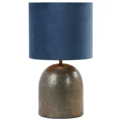 Light & Living Cilinder Lampenkap Velours - Petrol Blue - Ø35x30cm Clearance