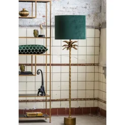 Light & Living Cilinder Lampenkap Velours - Dutch Green - Ø40x30cm New