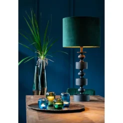 Light & Living Cilinder Lampenkap Velours - Dutch Green - Ø40x30cm New