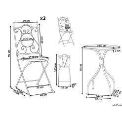 Beliani CIVITA - Balkonset - Zwart - Metaal Clearance