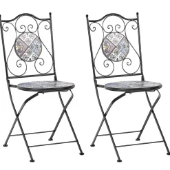 Beliani CIVITA - Tuinstoel set van 2 - Zwart - Metaal Clearance