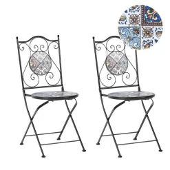 Beliani CIVITA - Tuinstoel set van 2 - Zwart - Metaal Clearance