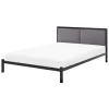 Beliani CLAMART - Tweepersoonsbed - Zwart/Grijs - 140 x 200 cm - Metaal Discount