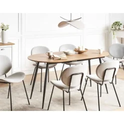 Beliani CLAVET - Uitschuifbare eettafel - Lichtbruin - MDF Discount