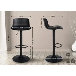 CLP Barkruk Almada Kunstleer - zwart Hot