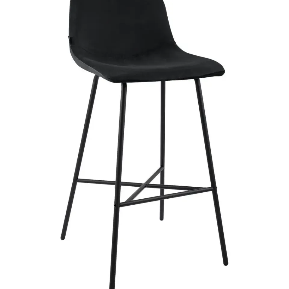 CLP Barkruk Altona zwart Frame - Fluweel - zwart Outlet