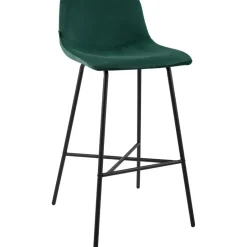 CLP Barkruk Altona zwart Frame - Fluweel - groen Online