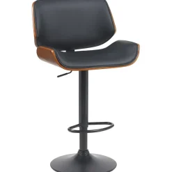 CLP Barkruk Beverley zwart Frame - Metaal - walnoot/zwart New