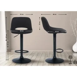 CLP Barkruk Camden Fluweel - zwart