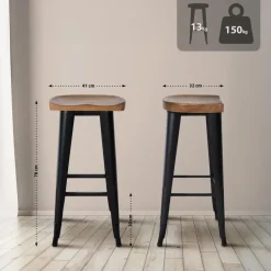 CLP Barkruk Clara zwart Frame - Hout - zwart Hot